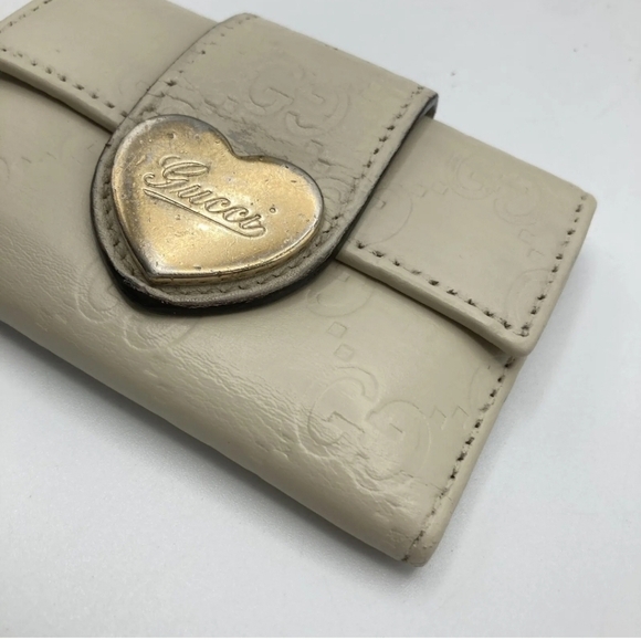 🔹️GUCCI 🔹️ Key case holder Leather ivory Guccissima - Picture 4 of 15